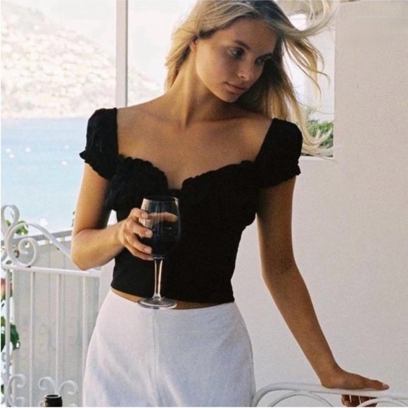 With Jean Black Ruched Women's Top - Picture 4 of 4